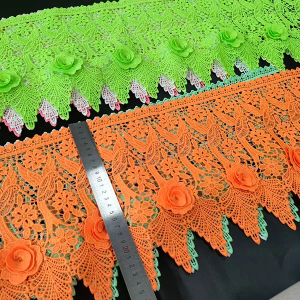 GUIPURE poliesterrezko parpailak ur disolbagarriak 3D parpailak