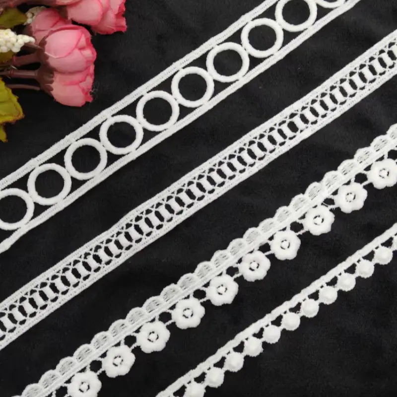 Customized White Milk Silk Embroidery Lace Vintage Chemical Lace For Wedding Dresses Shoes And Other Clothing Accessories