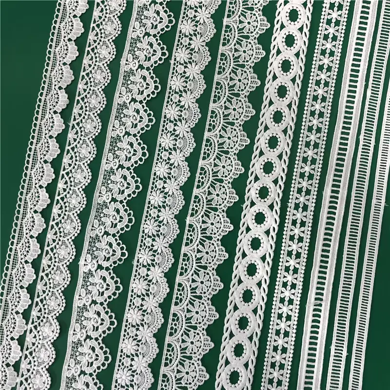 Customized White Milk Silk Embroidery Lace Vintage Chemical Lace For Wedding Dresses Shoes And Other Clothing Accessories