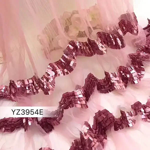 New Arrival Fashion Luxury 3d Embroidery Sequin Lace Fabric Liturgical Lace Fabric
