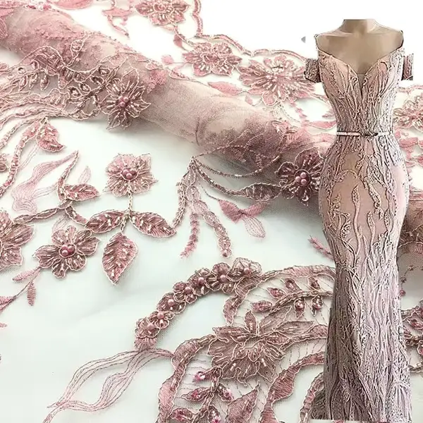 New Arrival Fashion Luxury 3d Embroidery Sequin Lace Fabric Liturgical Lace Fabric