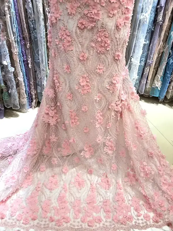 New Arrival Fashion Luxury 3d Embroidery Sequin Lace Fabric Liturgical Lace Fabric