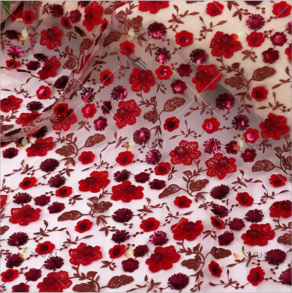 New Arrival Fashion Luxury 3d Embroidery Sequin Lace Fabric Liturgical Lace Fabric