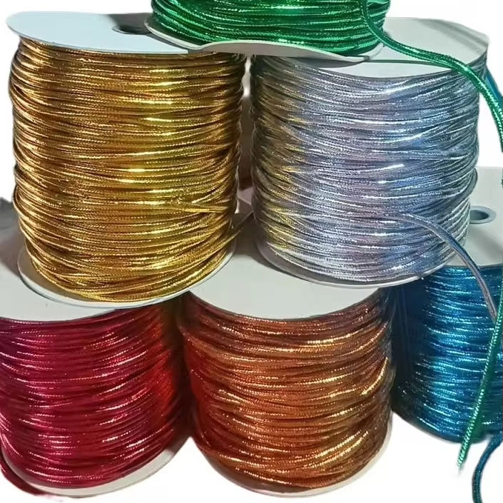 5mm koloretsua poliesterrezko soka bitxiak haria metalezko kableen soka
