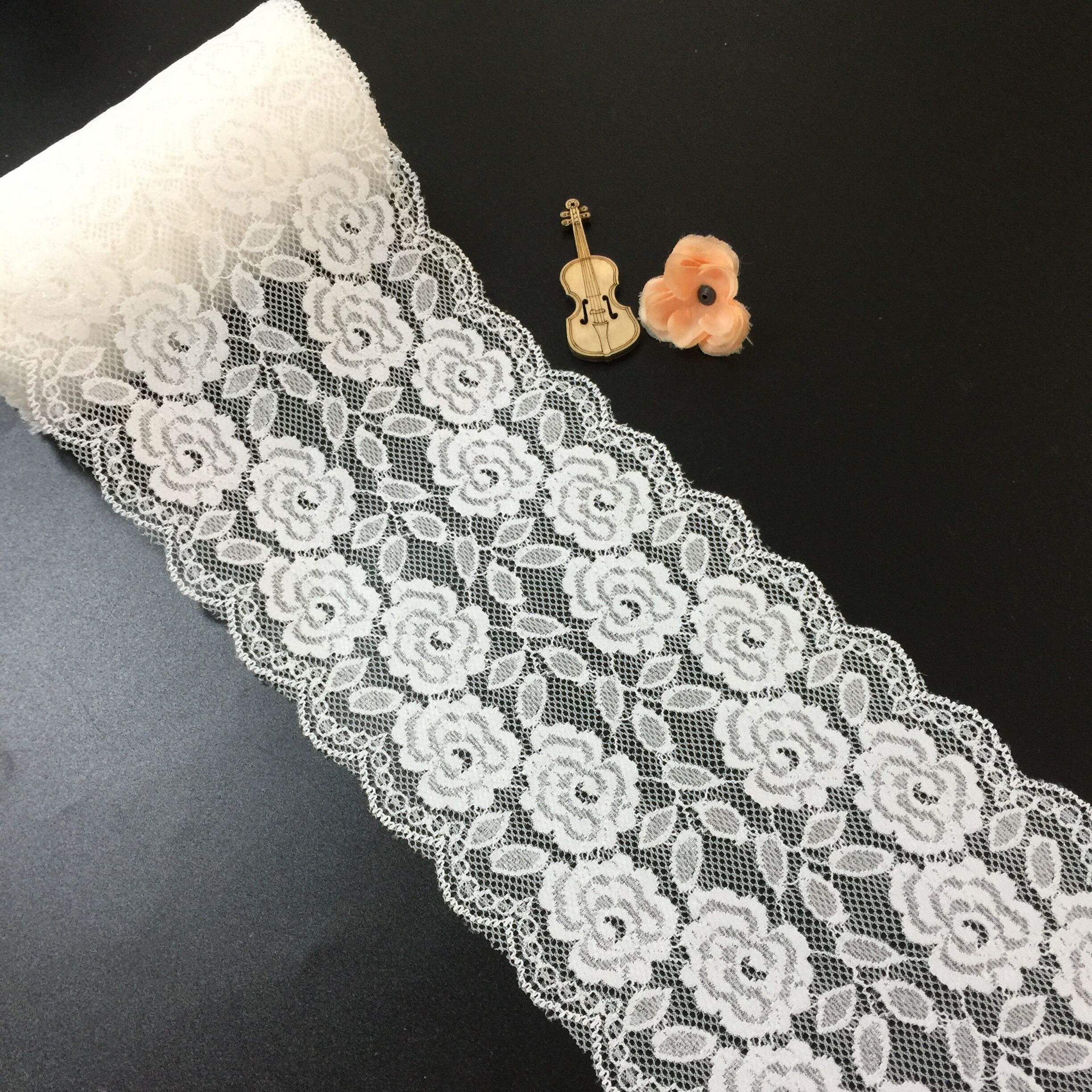 Nylon Spandex Stretas Lace elastikoko parpailak moztu barruko arropa