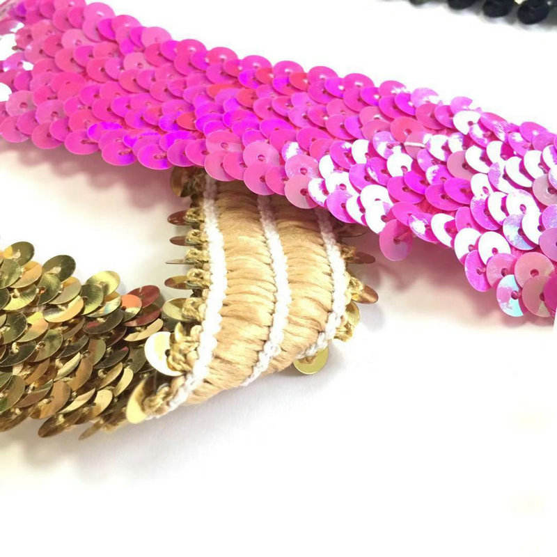 Zabalera bling akabera brakea Sequin parpailadura elastikoa